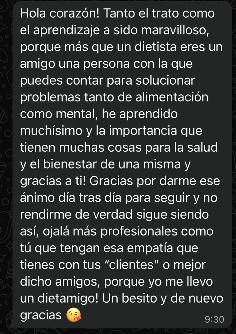 Mensaje real: tanto el trato como el aprendizaje han sido maravillosos